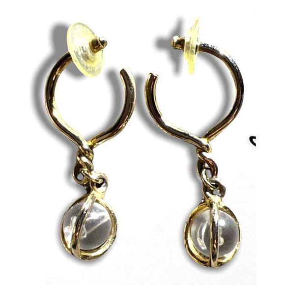 Bundle Sale 3 for $15 | Stylish Clear Plastic Ball Drop Earrings - Picture 1 of 6